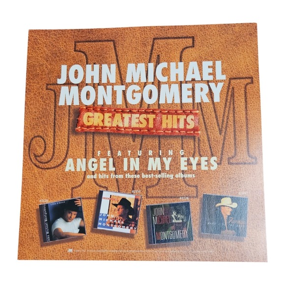 John Michael Montgomery Greatest Hits 12x12 Double Sided Promo Flat Poster 1997 - Picture 2 of 4